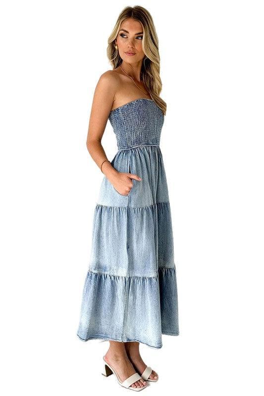 WOMEN DENIM FASHION DRESS Product Image