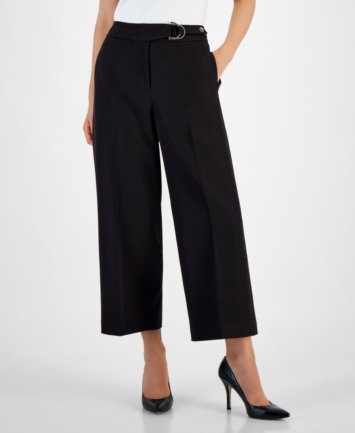 T Tahari Womens Wide-Leg Cropped Pants Product Image