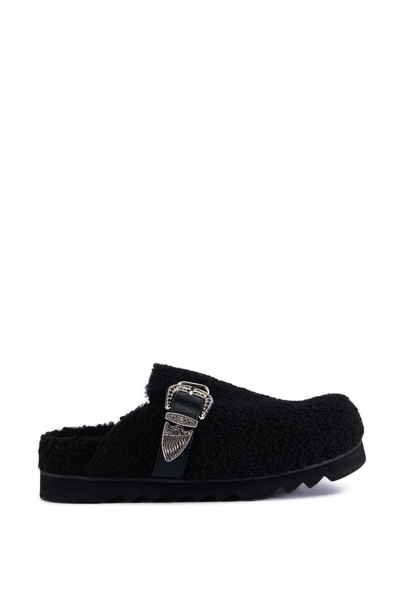 AZALEA WANG DEVANY BLACK SHERPA CLOG Product Image