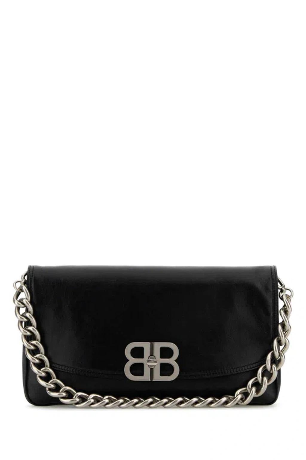 BALENCIAGA Soft Flap Handbag In Black Product Image