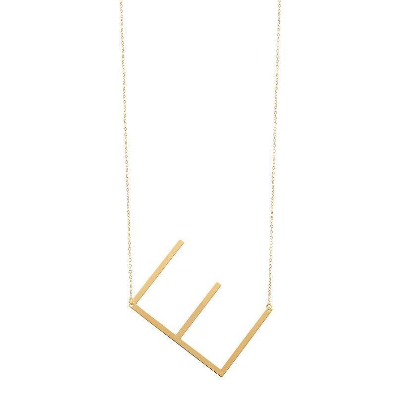 14K Gold Initial Necklace, Womens Yellow Product Image