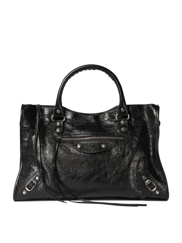 Le City Medium Textured-leather Tote In Black Product Image