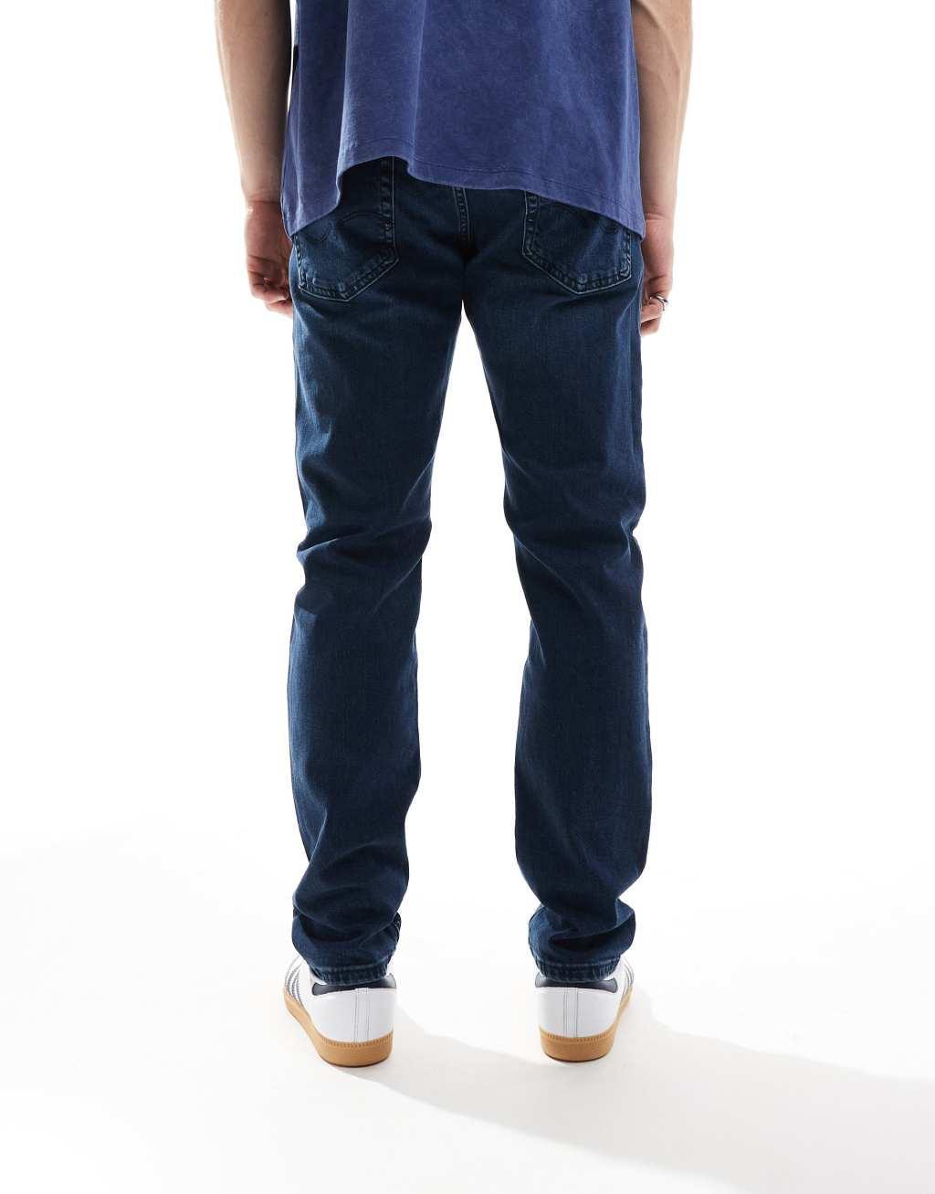 Jack & Jones Mike tapered jeans in dark blue wash  Product Image