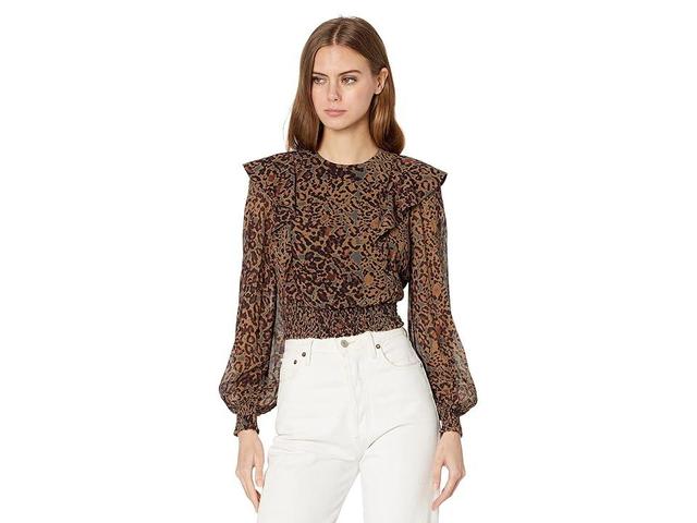 AllSaints Elodie Halftone Top (Spiced Honey ) Women's Clothing Product Image