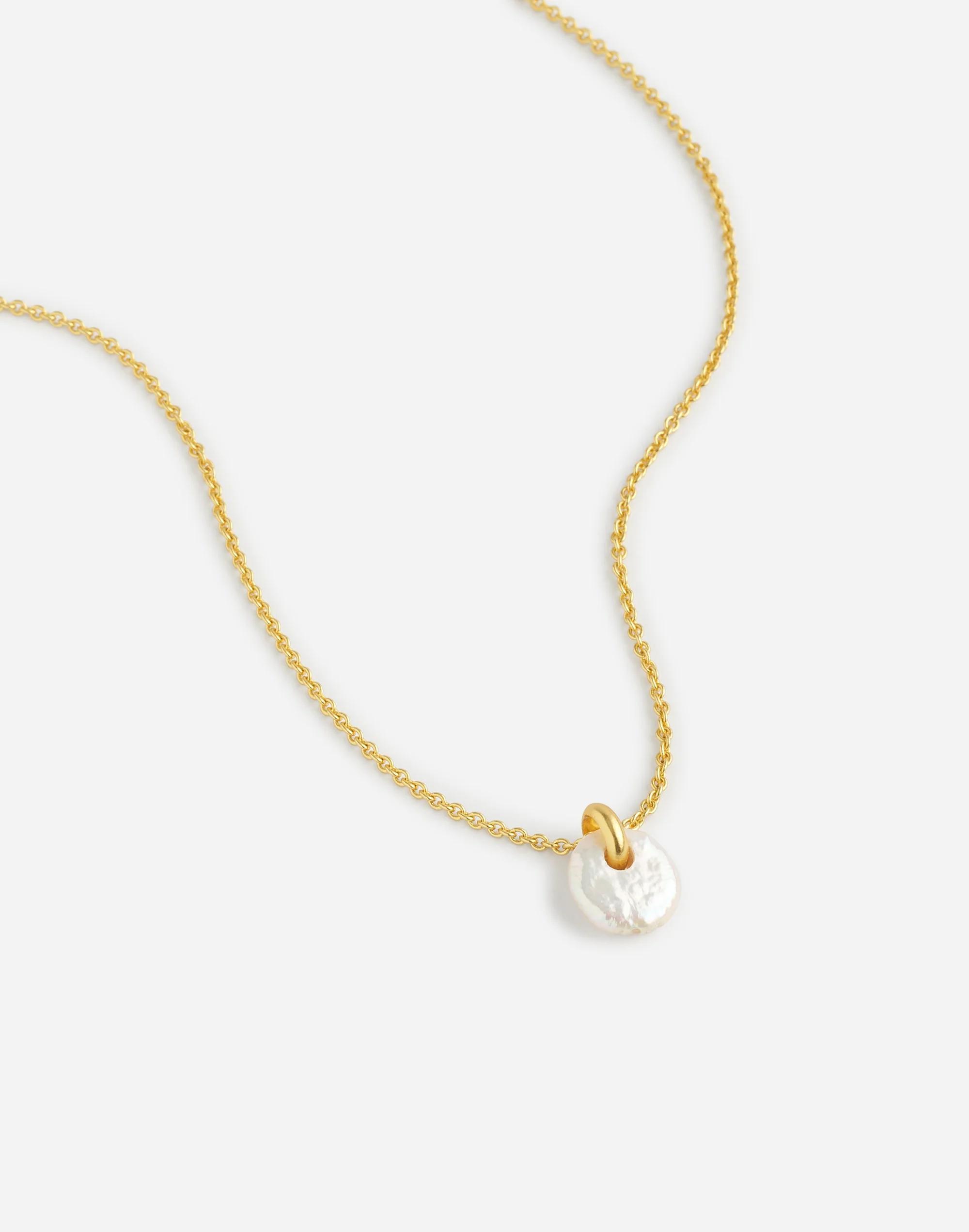 Freshwater Pearl Coin Pendant Necklace Product Image