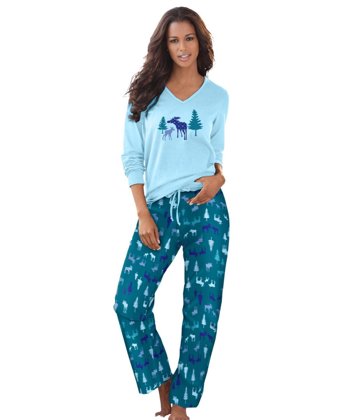 Dreams & Co. Womens Cozy Pajama Set Product Image