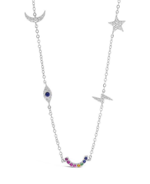 Sterling Forever Womens Sterling Silver Lucky Charm Station Necklace Product Image