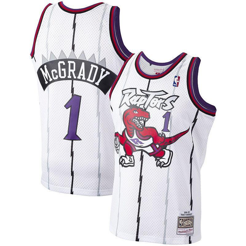 Mens Mitchell & Ness Tracy McGrady White Toronto Raptors 1998-99 Hardwood Classics Swingman Player Jersey Product Image