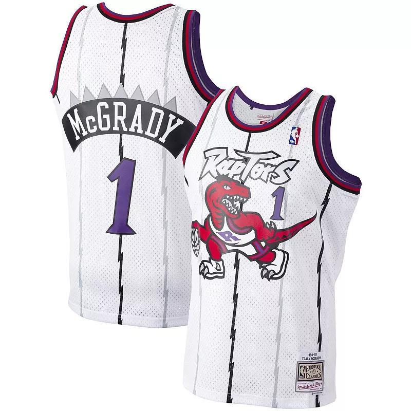 Mens Mitchell & Ness Tracy McGrady White Toronto Raptors 1998-99 Hardwood Classics Swingman Player Jersey - White Product Image