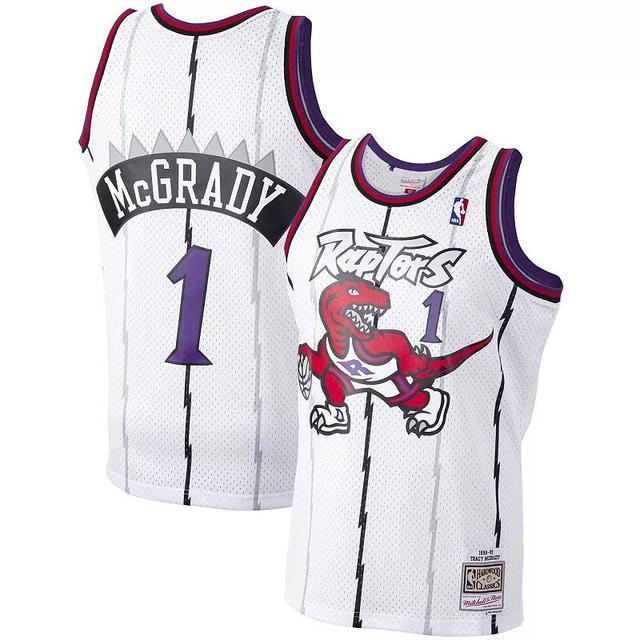 Mens Mitchell & Ness Tracy McGrady White Toronto Raptors 1998-99 Hardwood Classics Swingman Player Jersey Product Image