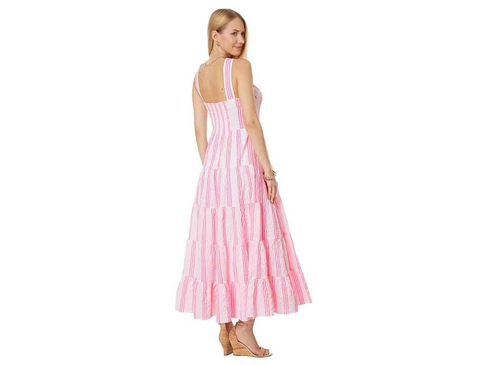 Lilly Pulitzer Jenette Striped Halter Maxi (Havana Sails and Stripes Seersucker) Women's Clothing Product Image