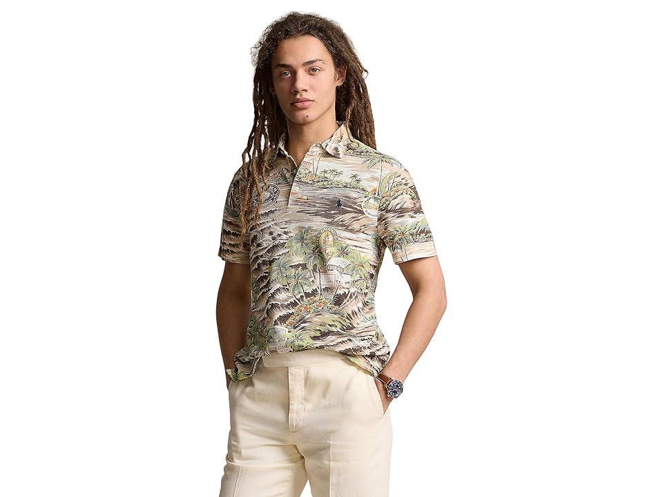 Polo Ralph Lauren Classic Fit Beach-Print Mesh Polo Shirt (Playa De Havana) Men's Short Sleeve Knit Product Image