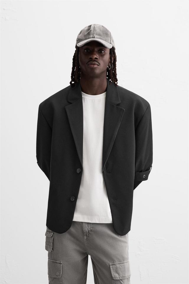 OVERSIZED FIT ZIPPERS BLAZER Product Image