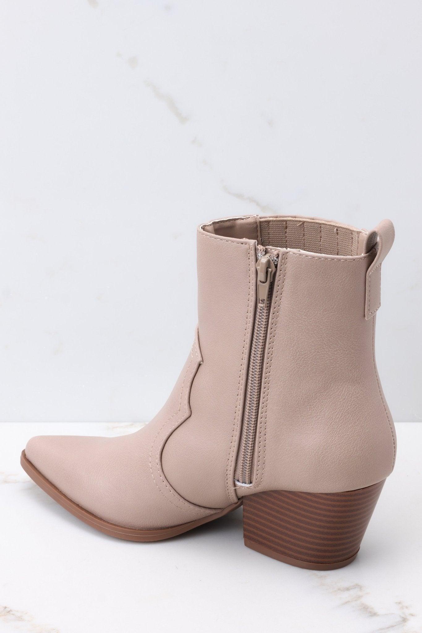 Living For It Western Taupe Boots Product Image