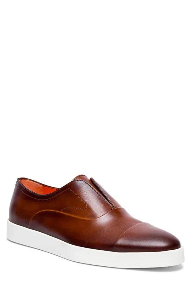 SANTONI Money Oxford Sneaker In Brown Product Image