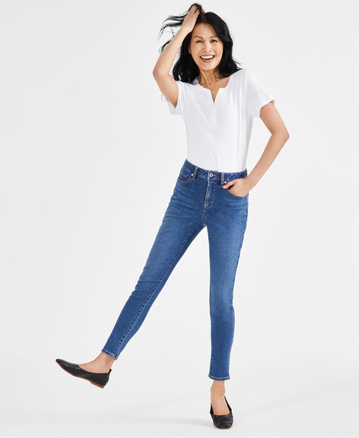 Style & Co Womens Mid-Rise Curvy Skinny Jeans, Created for Macys Product Image