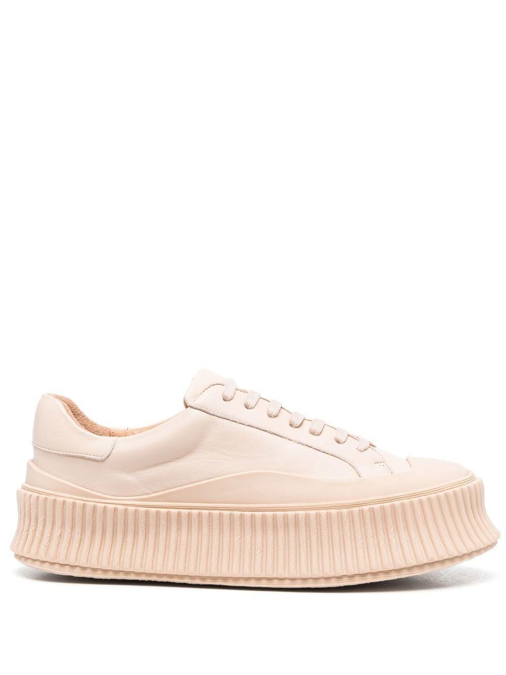 Flatform Lace-up Sneakers In Pink & Purple Product Image