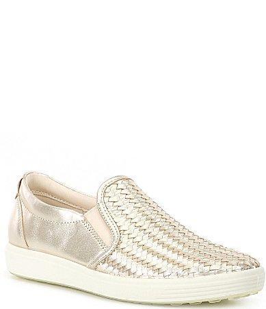 ECCO Soft 7 Woven Leather Slip-On II Sneakers Product Image