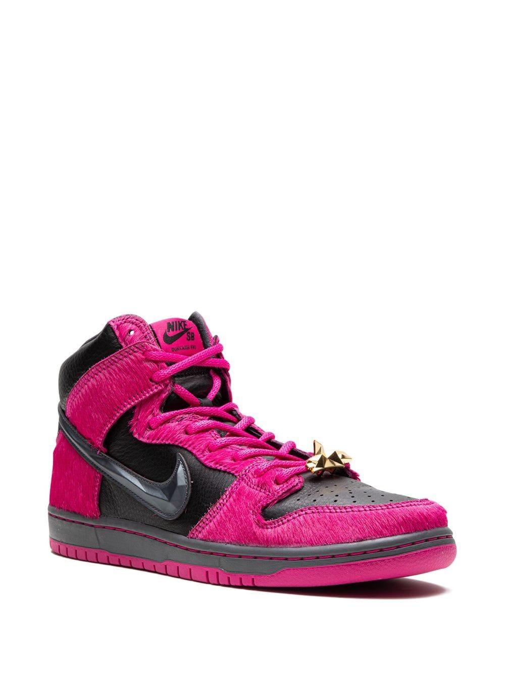 Sb Dunk High "run The Jewels" Sneakers In Pink Product Image