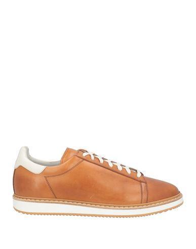 BRUNELLO CUCINELLI Man Sneakers Camel Size 9 Leather In Beige Product Image