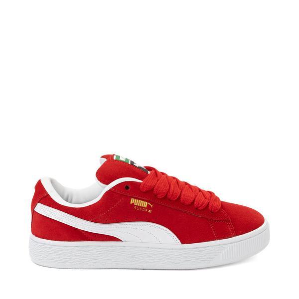 Mens PUMA Suede XL Athletic Shoe - Red / White Product Image