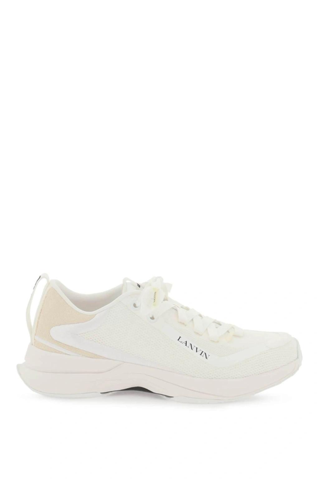 LANVIN White L-i Mesh Sneakers Product Image