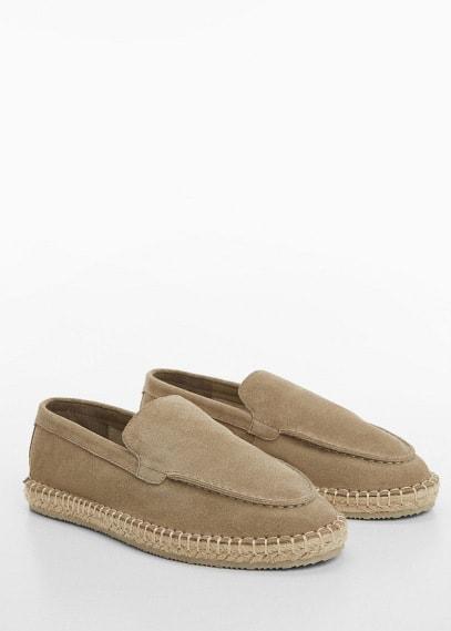 MANGO MAN - Jute suede leather espadrille medium brownMen Product Image