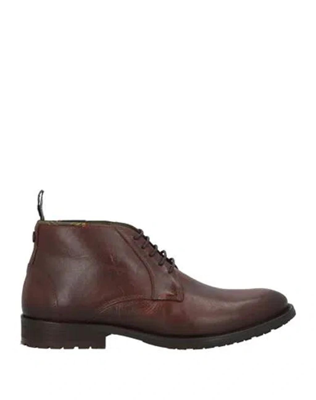 BARBOUR Man Ankle Boots Cocoa Size 9 Leather In Brown Product Image