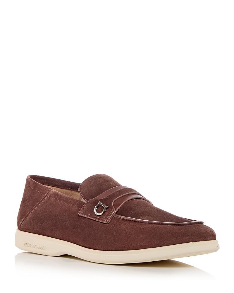 Ferragamo Mens Elisi Suede Loafers Product Image