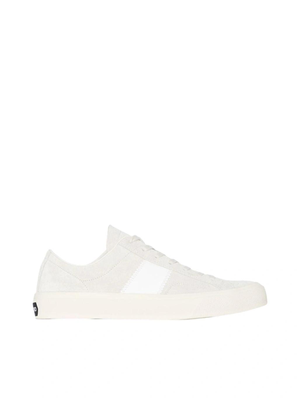 TOM FORD Cambridge Leather Low Top Sneakers In Grey Product Image