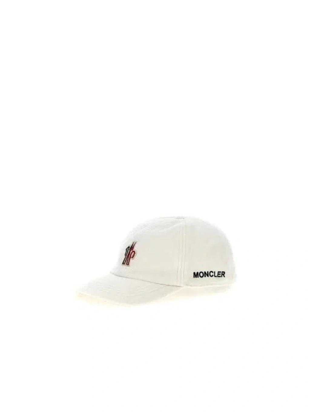 MONCLER Logo Patch Cap Hats In White Product Image