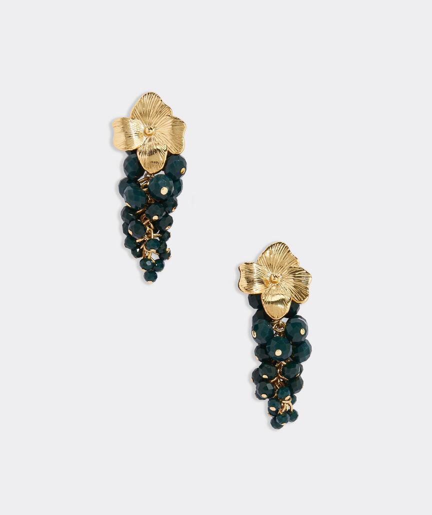 Floral Beaded Statement Earrings Product Image