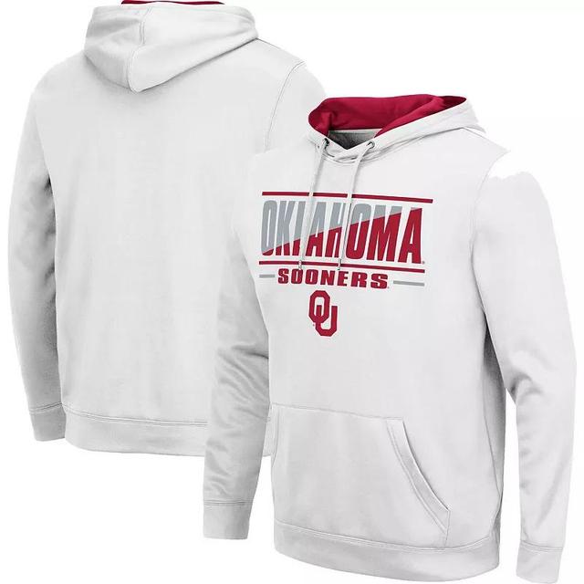 Mens Colosseum Oklahoma Sooners Slash Stack 2.0 Pullover Hoodie Product Image