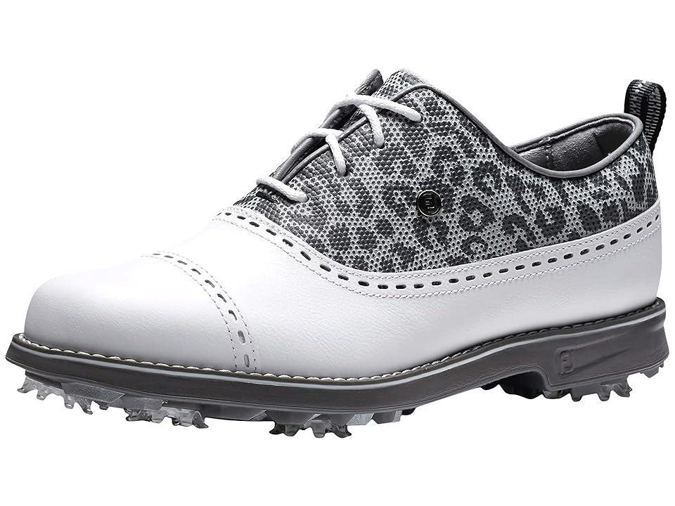 FootJoy Premiere Series - Cap Toe Golf Shoes - Previous Season Style (White/Leopard) Women's Shoes Product Image