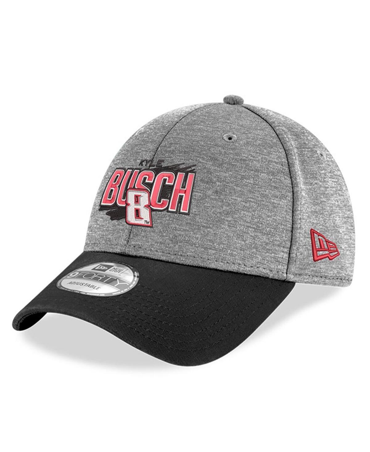 Mens New Era Gray Kyle Busch 9FORTY Splash Adjustable Hat - Gray Product Image