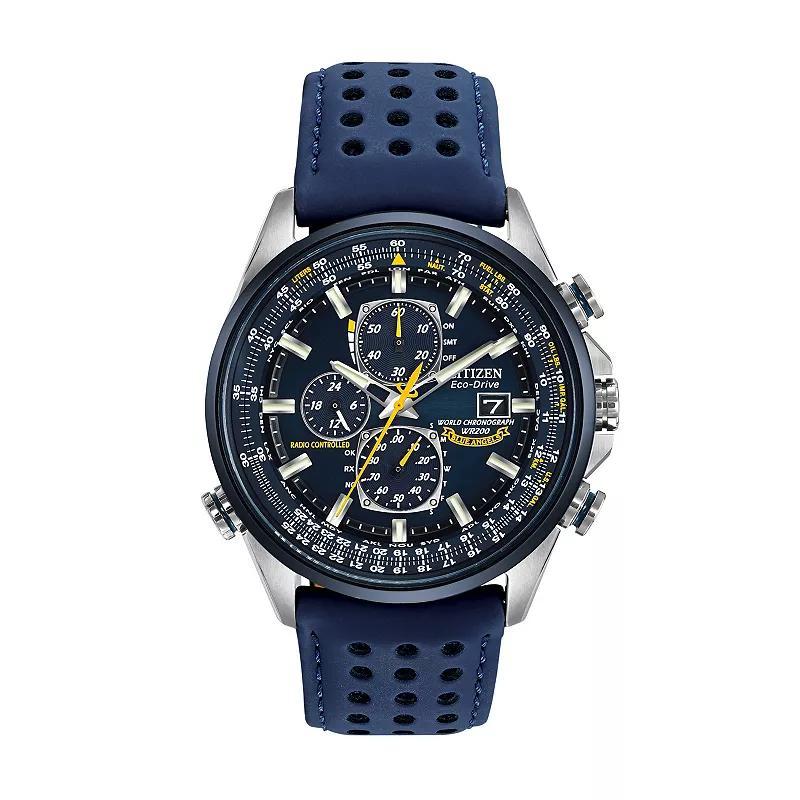 Citizen Mens World Chronograph A-T Blue Strap Watch Product Image