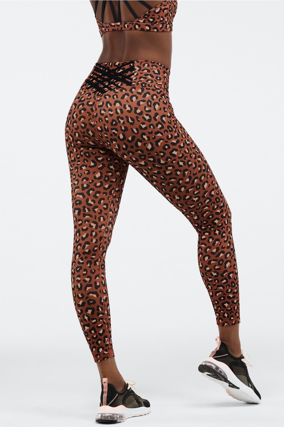 Fabletics Boost 7/8 Legging Womens Mocha Meru/Black Size XXS Product Image