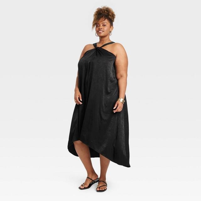 Womens Midi High-Low Dress - Ava & Viv Black XXL Product Image