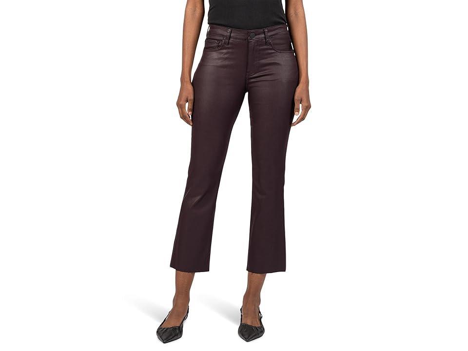 KUT from the Kloth Kelsey High Rise Ankle Flare With Raw Hem (Sangria) Women's Jeans Product Image