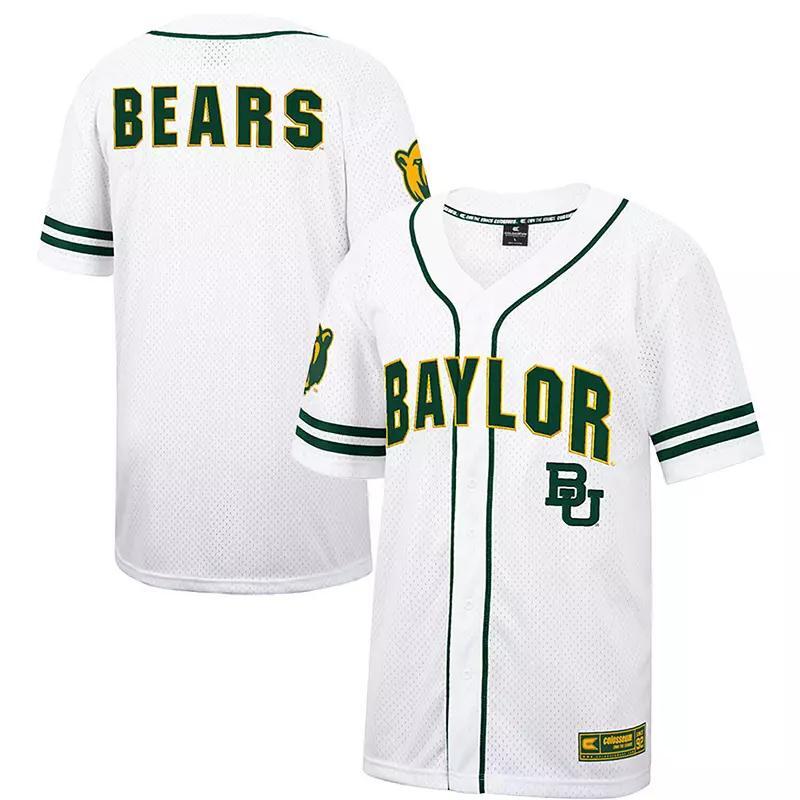 Mens Colosseum White Baylor Bears Free Spirited Mesh Button-Up Baseball Jersey Product Image