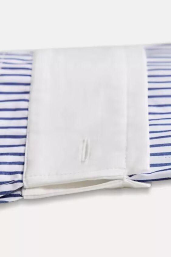 Long-Sleeve Striped Panel Shirt Product Image