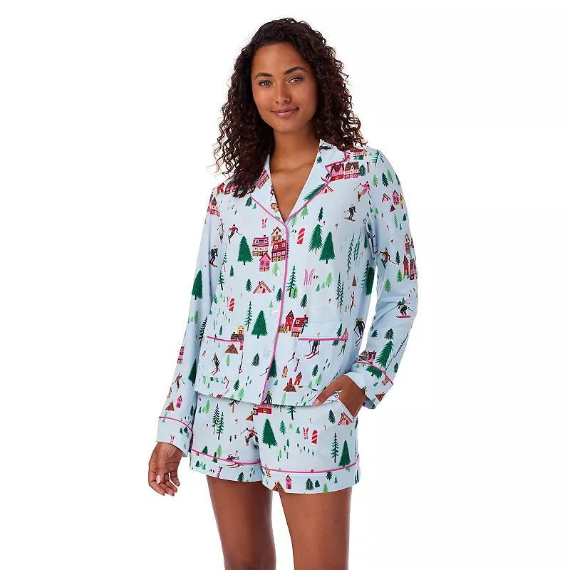 Womens Beauty Sleep Social Cozy Jersey Pajama Top & Pajama Shorts Set Product Image