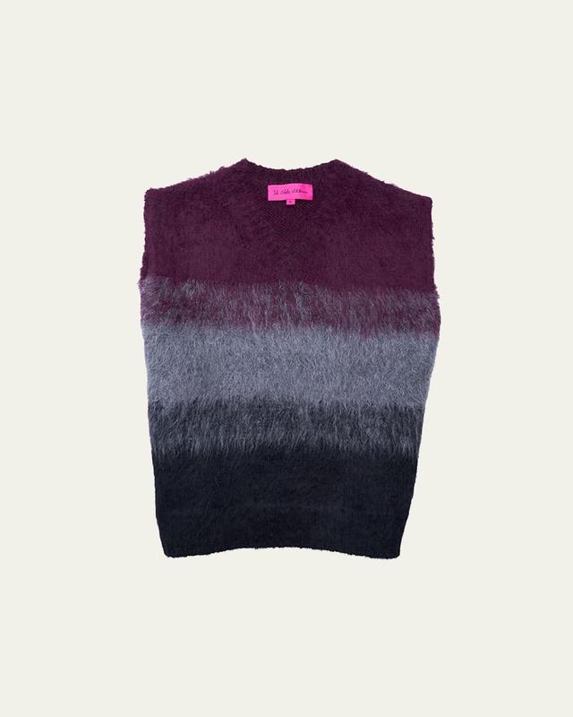 Mens Shaggy Ombre Block Sweater Vest Product Image