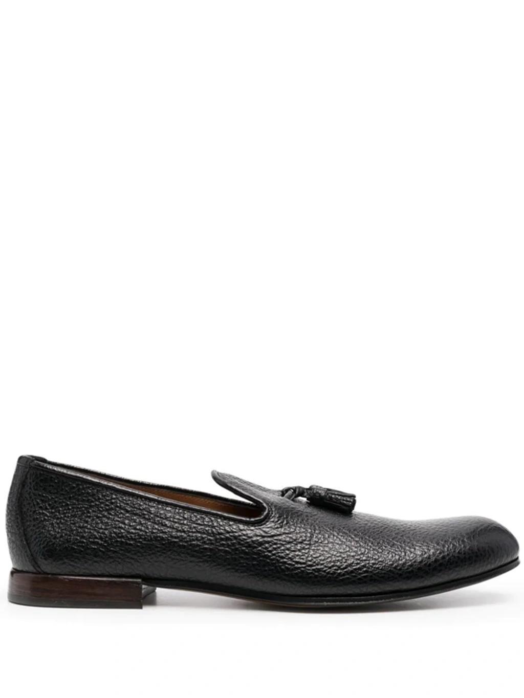 TOM FORD Textured Leather Loafers W/ Tassels In Black Product Image