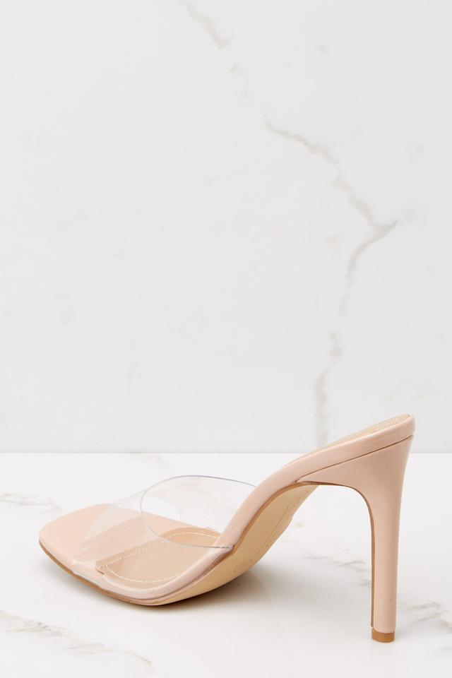 Tread Lightly Nude And Clear Heels Beige Product Image