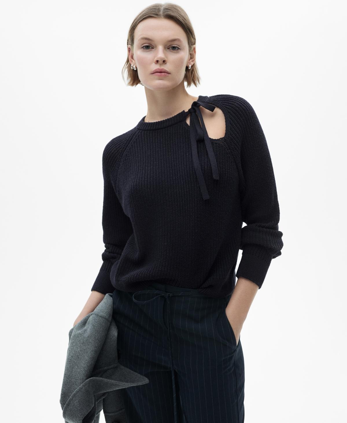 Mango Womens Cut-Out Knitted Sweater product image