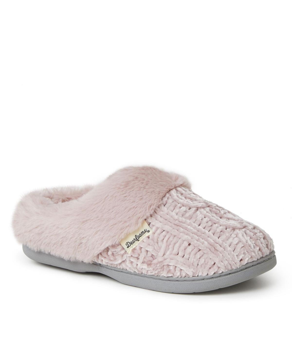 Dearfoams Claire Chenille Womens Clog Slippers Pale Pink Product Image