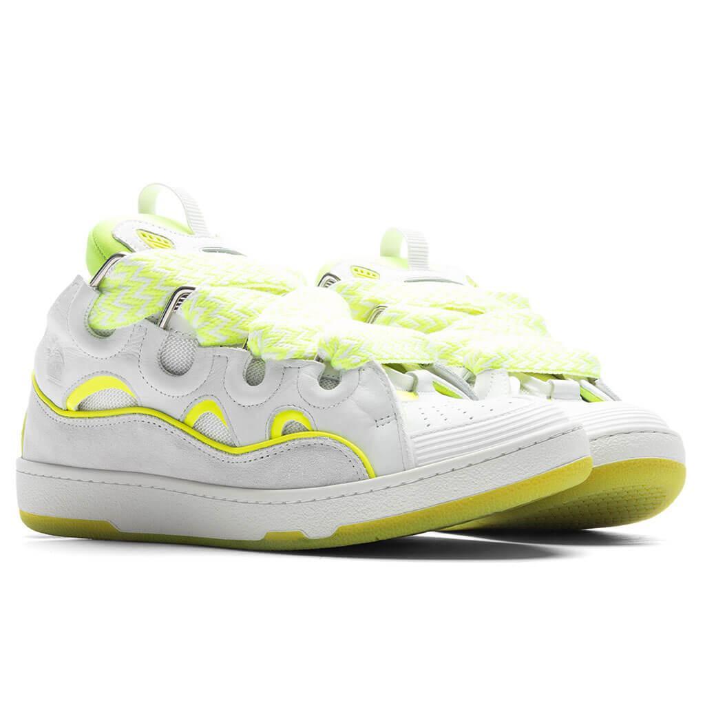 Curb Sneakers - White/Fluo Yellow Male Product Image