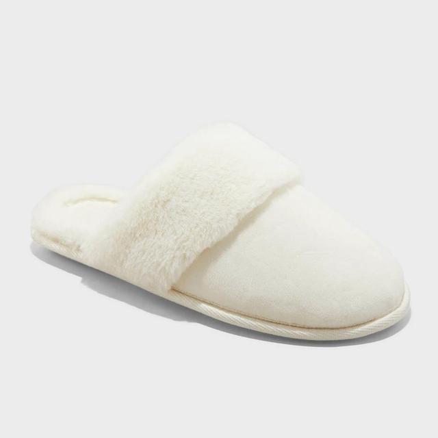 Womens Rae Velvet Scuff Slippers - Auden Cream XL Product Image