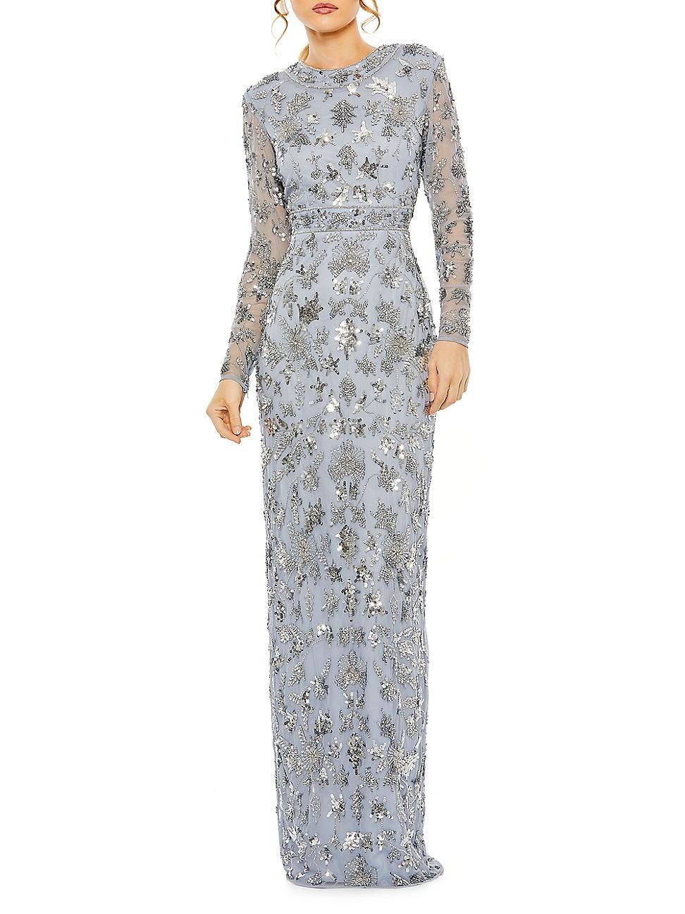 Mac Duggal Sequin Long Sleeve Gown Product Image